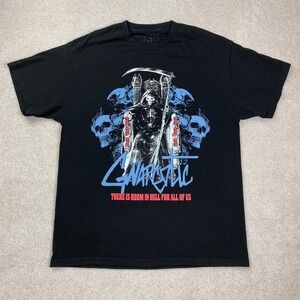 Half Evil Gnarotic T Shirt Mens L Black Reaper Skull Graphic Streetwear 333 Tee